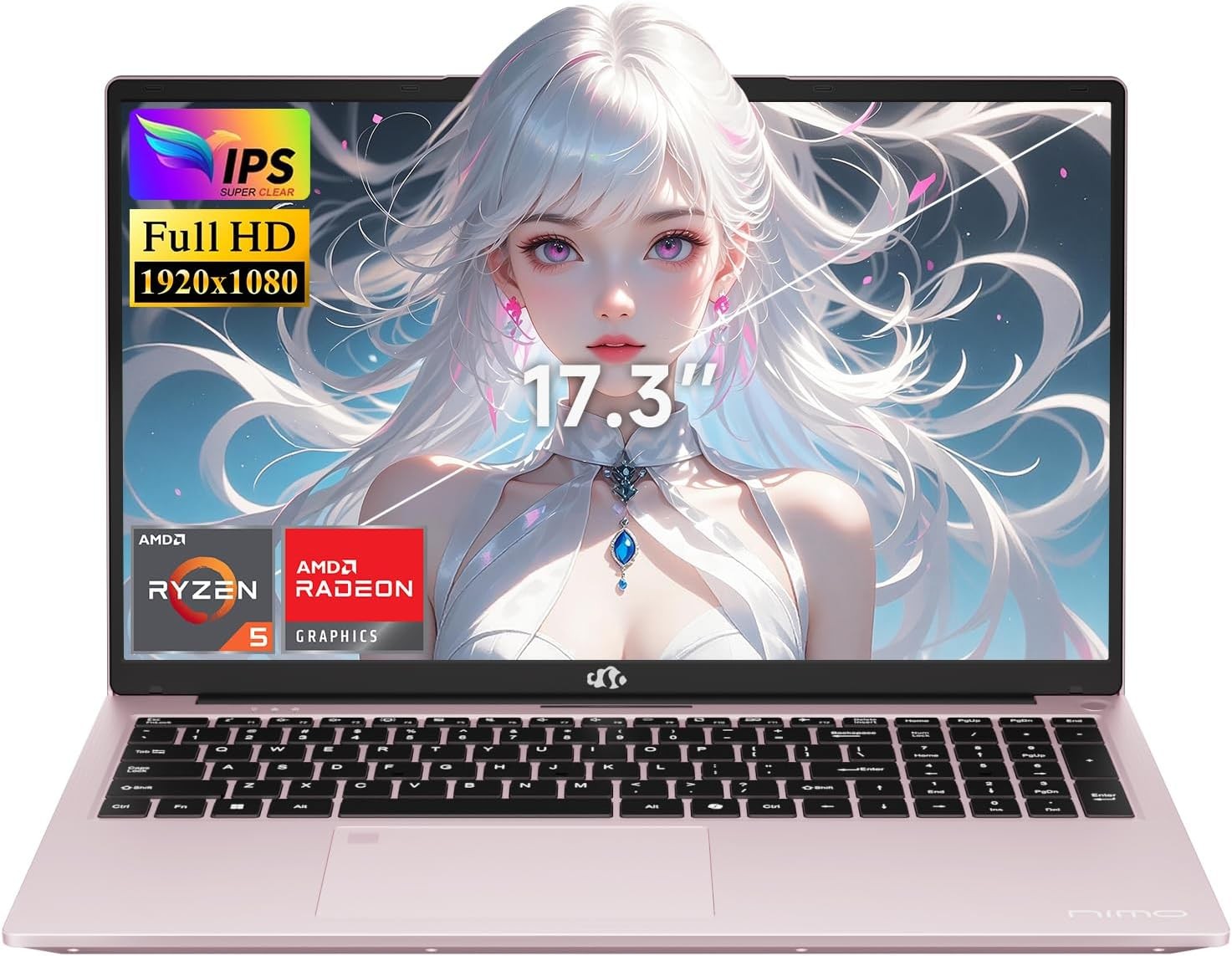 NIMO 17.3" Light Gaming Laptop 32GB DDR5 RAM 1TB SSD, AMD Ryzen 5 6600H Win 11