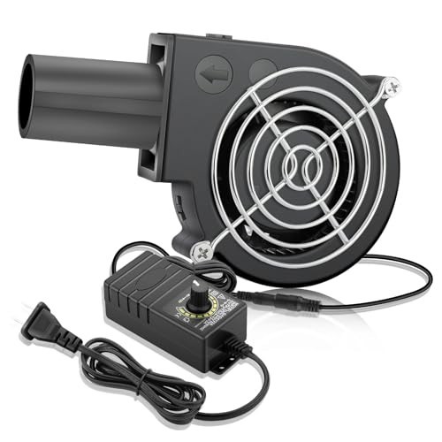 97Mm X 33Mm BBQ Blower Fan 12V with 120V – 240V AC Plug Variable Speed Controll