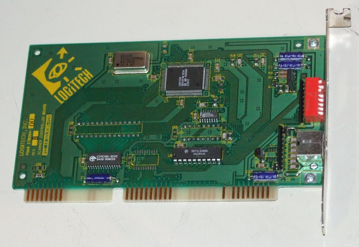 Logitech 270394 Scanner Controller board card for vintage PC XT AT 8-bit ISA