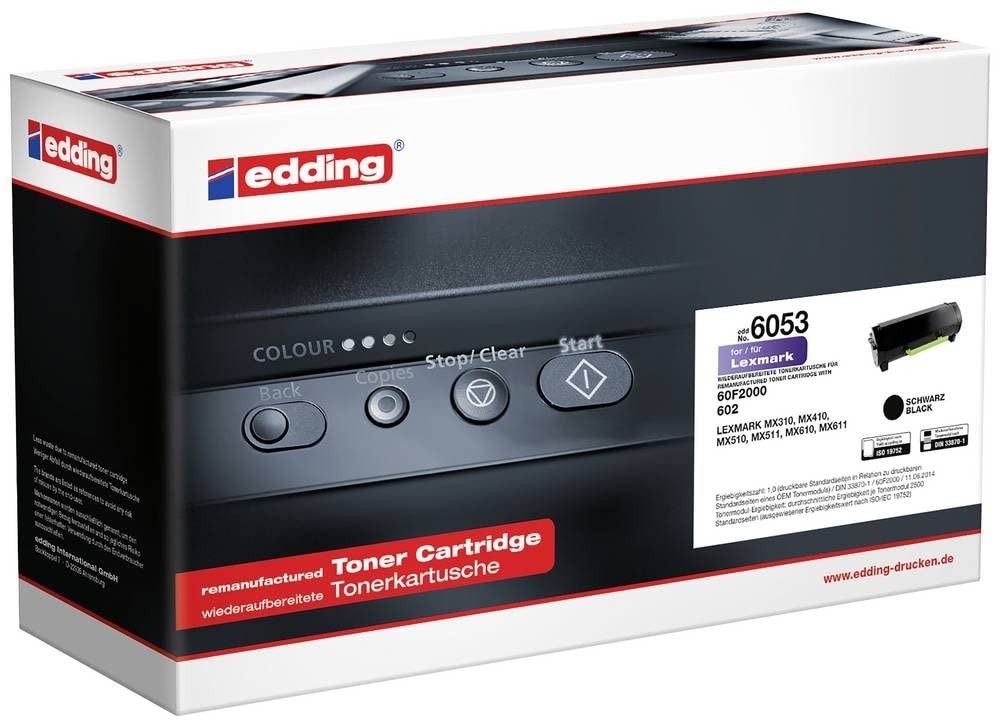 Edding Toner replaces Lexmark 60F2000 / 602 black 2500 Pages EDD-6053