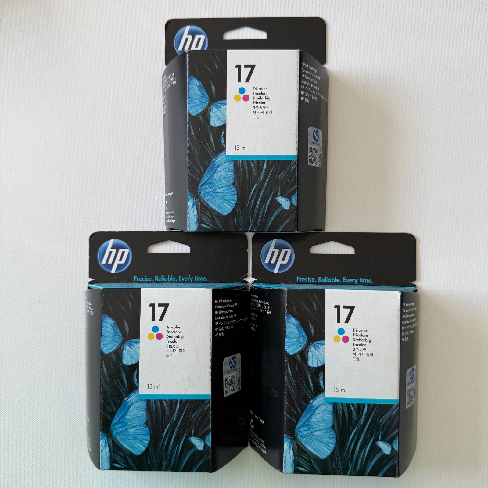 HP Ink Cartridges      17 Tri-Color       Lot of 3       Unopened but Expired