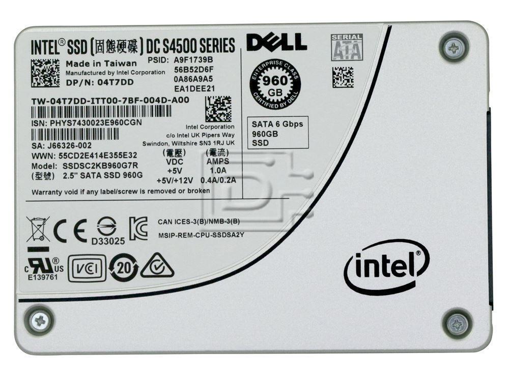 04T7DD 4T7DD DELL INTEL DC S4500 960GB SATA 6G 2.5'' SSDSC2KB960G7R-