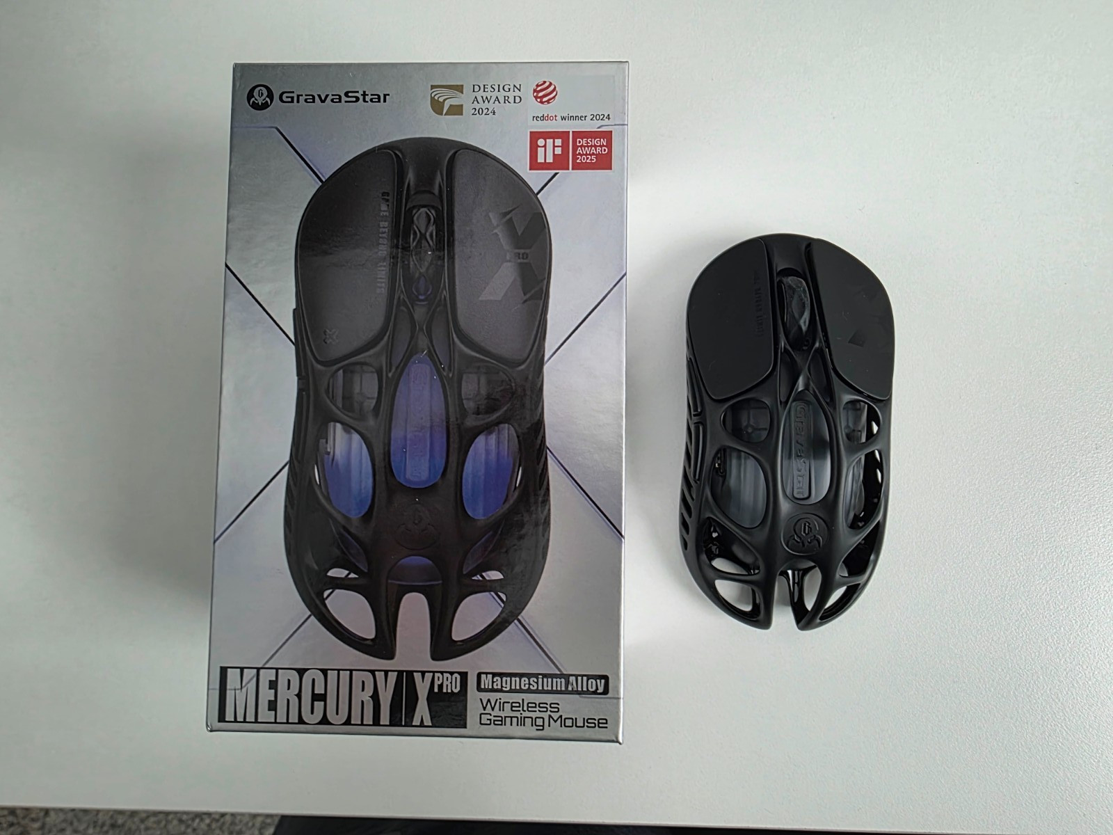 GravaStar Mercury X Pro Wireless Optical Gaming Mouse 32000 DPI Black