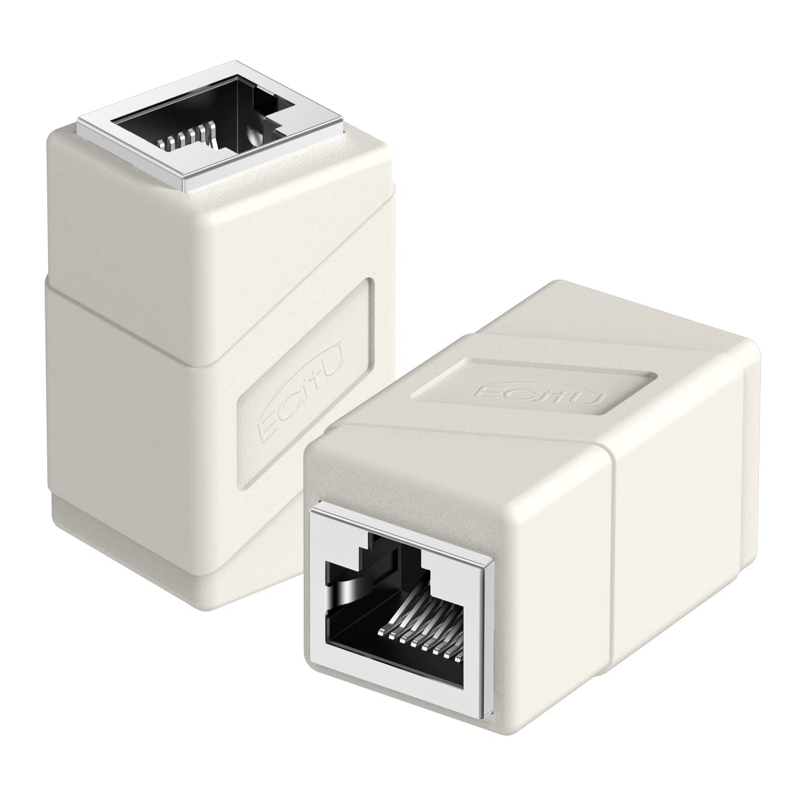 2 Pack RJ45 Female to Female Ethernet Coupler White Cat8/Cat7/Cat6a/Cat5e/Cat5