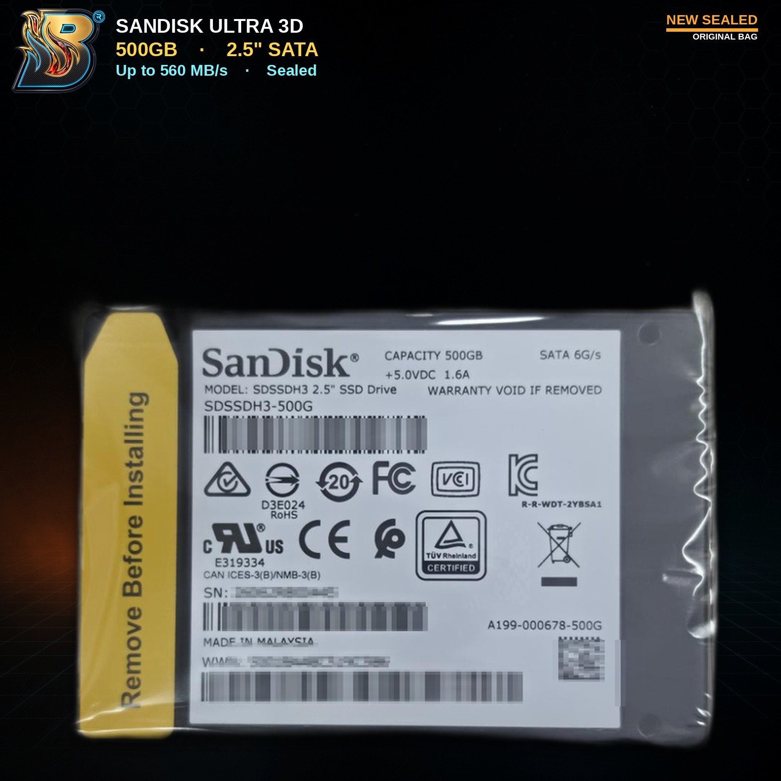 SanDisk Ultra 3D 500GB SSD 2.5" SATAIII SDSSDH3-500G 560MB/s NEW SEALED