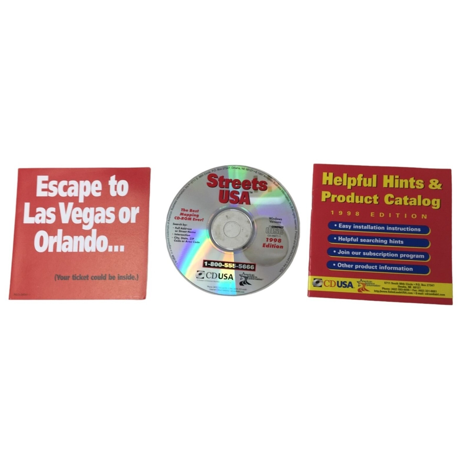Vintage 1998 Edition Streets USA The Best Mapping DC ROM Ever CD Disc
