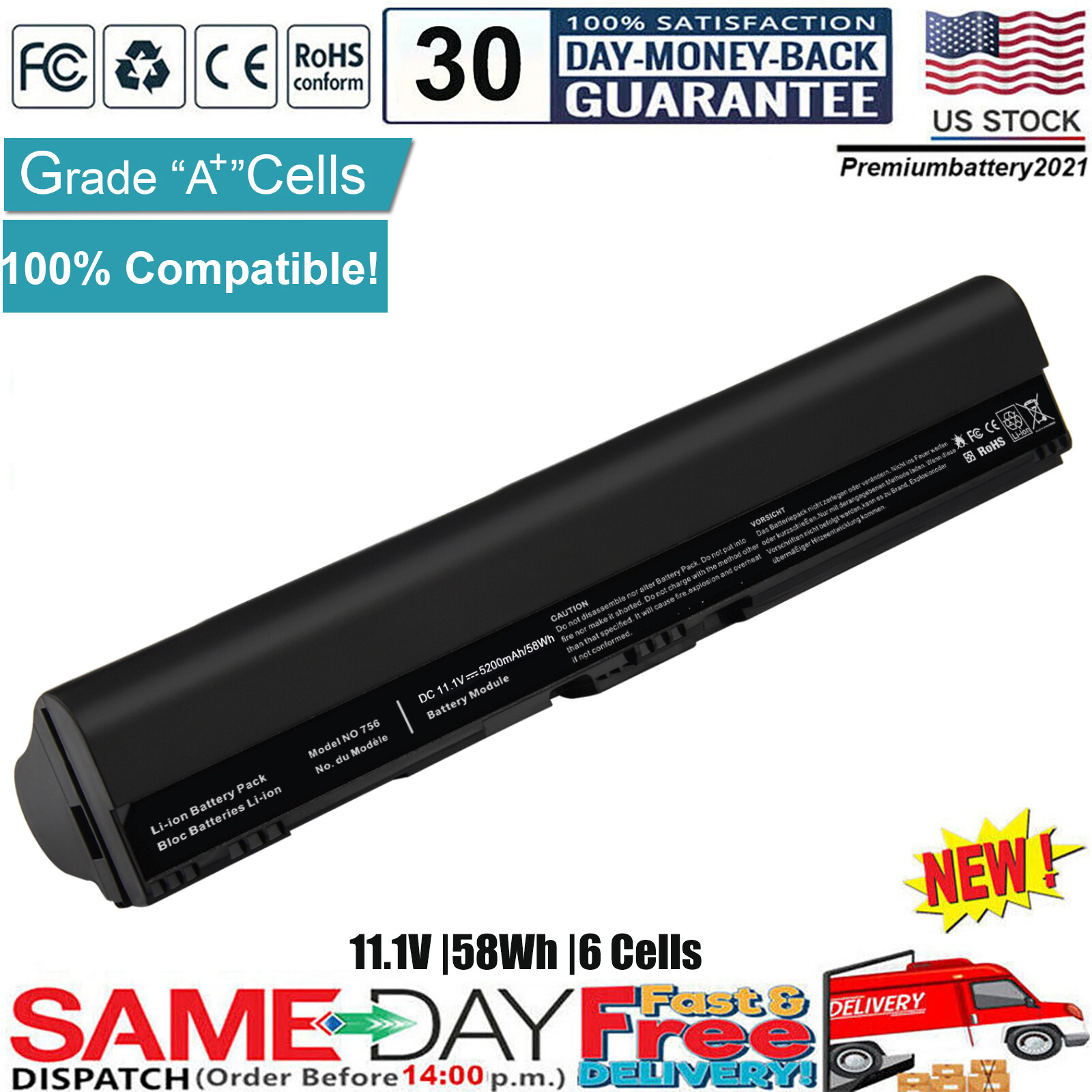 Battery AL12B32 For Acer Aspire One 725-0687 AL12B31 KT.00403.004 C710-2847