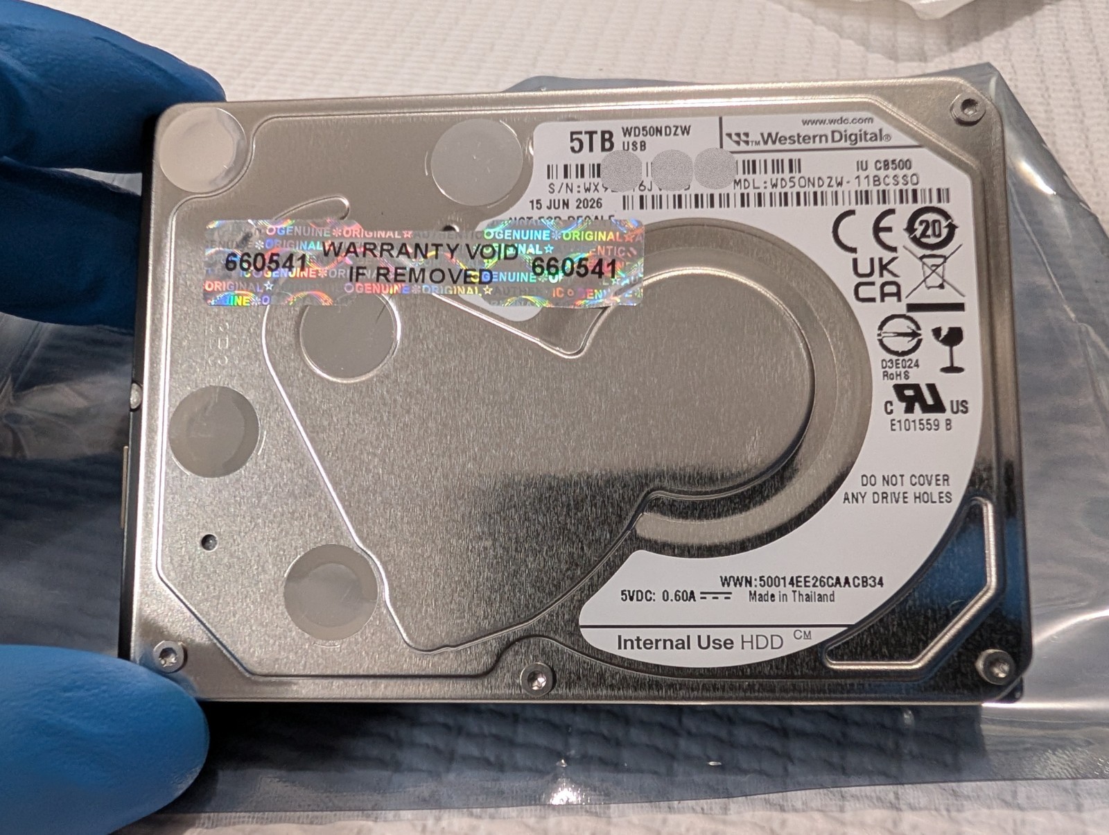 Western Digital WD50NDZW-11BCSS0 5TB 2.5 inch USB 3.0 HDD For Data Recovery