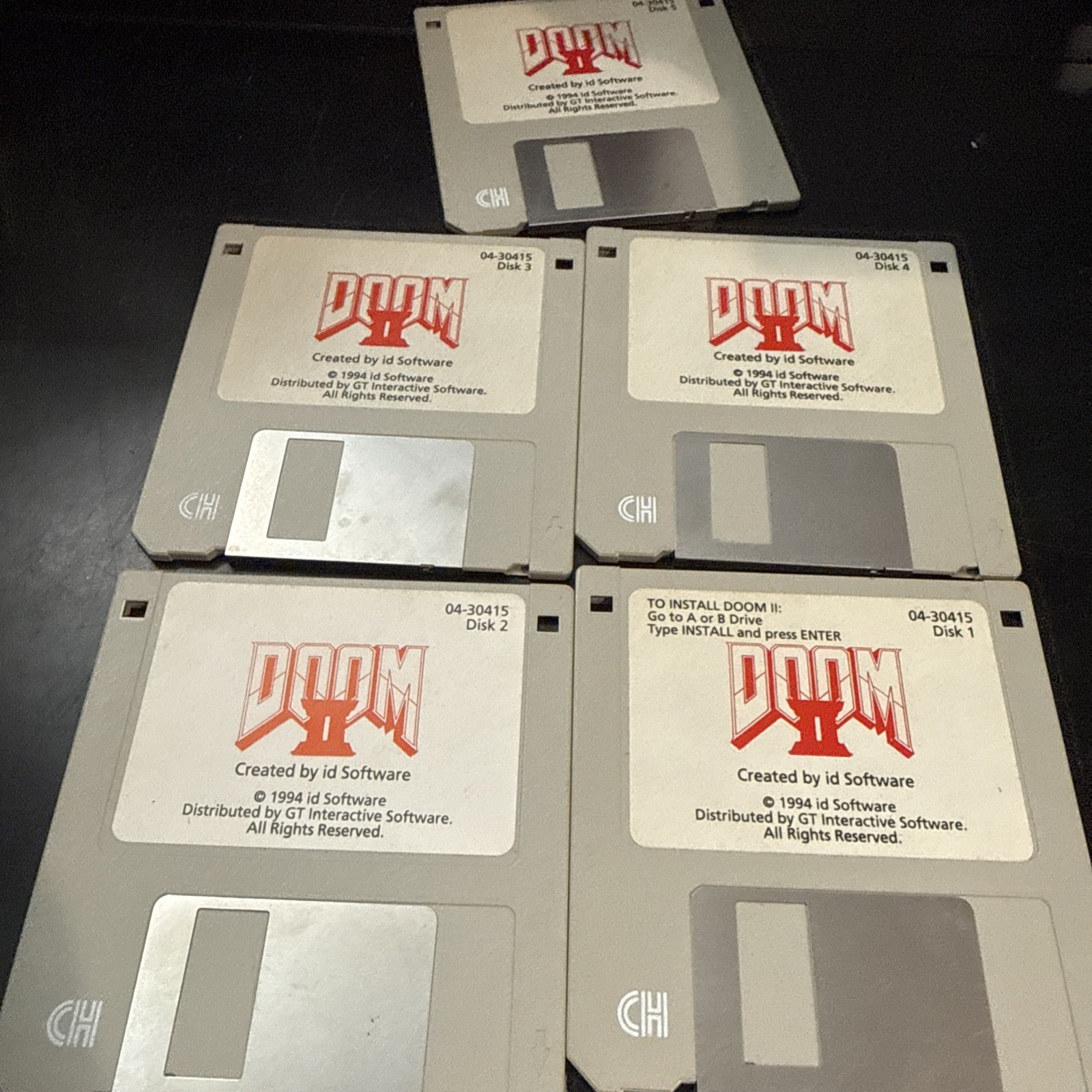 1994 Doom II 1-5 3.5" Disks Vintage -Untested- #986