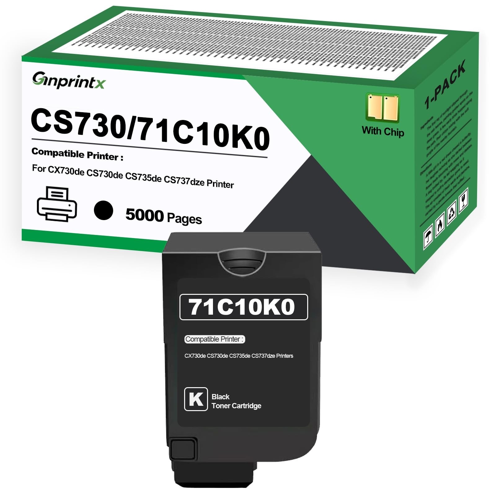 CS730 Black Toner Cartridge for Lexmark CX730de CS730de CS735de CS737dze Printer