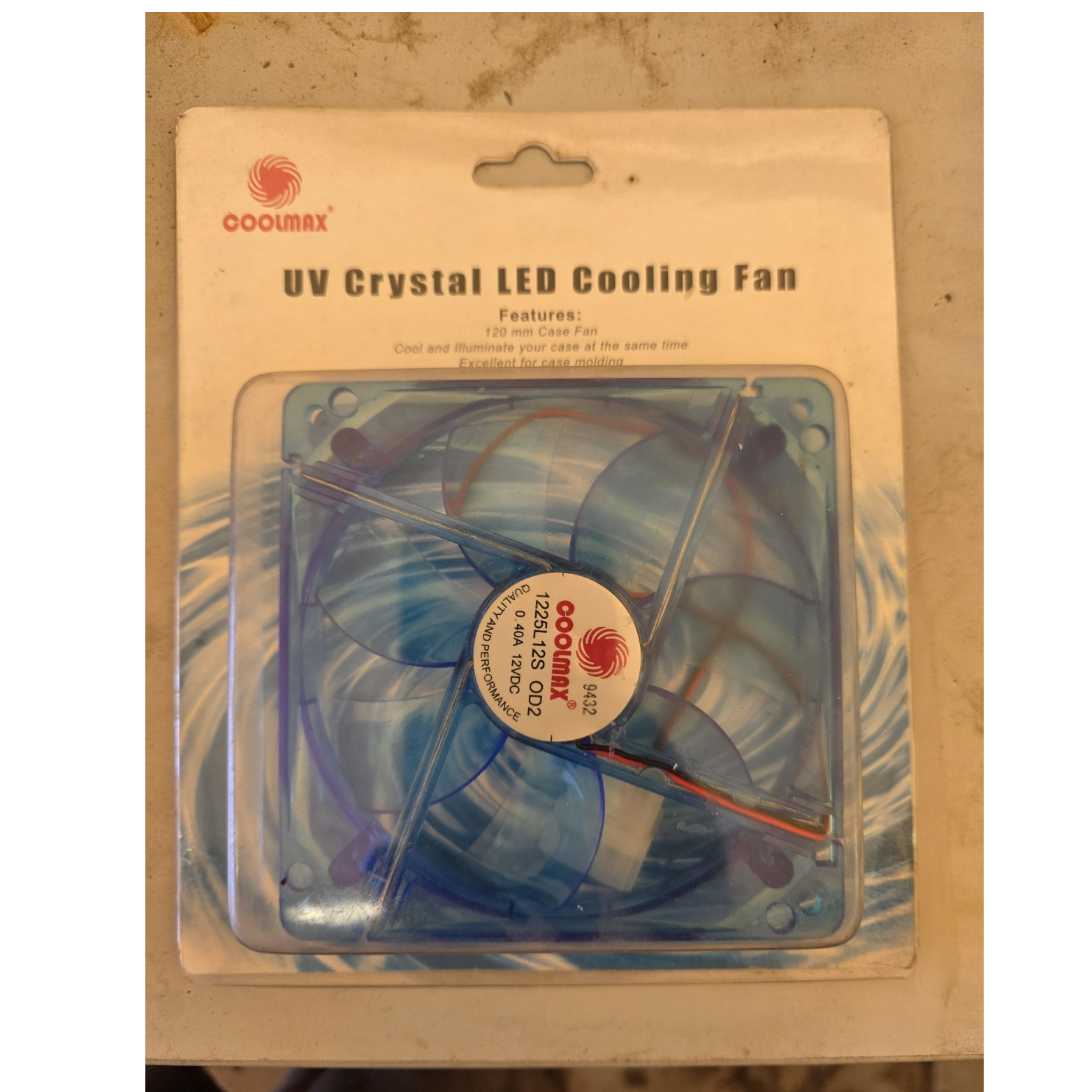 Coolmax 120mm UV LED Case Fan 3-Pin 12V 44CFM 1700RPM Ball 1225L12S