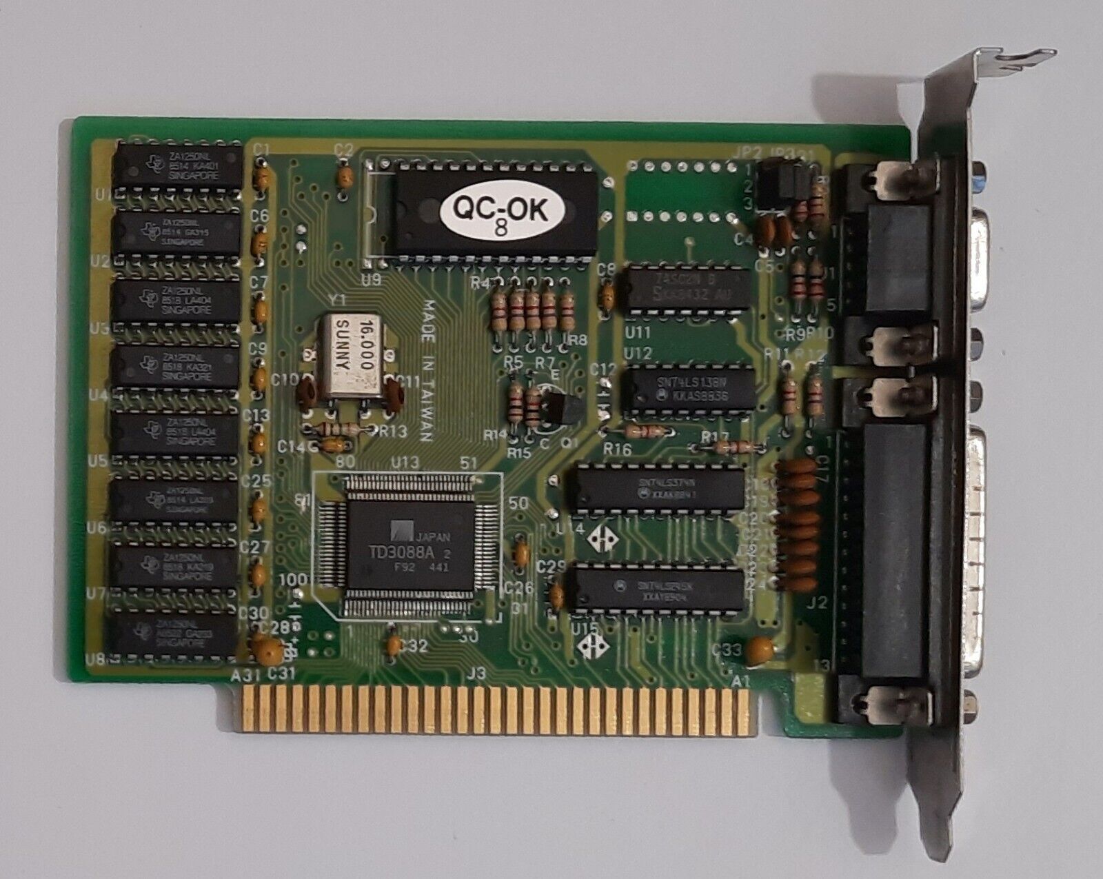 Tamarack TD3088A 8-bit ISA Graphics Card (Hercules, HGC, Monochrome, Retro, 1989)