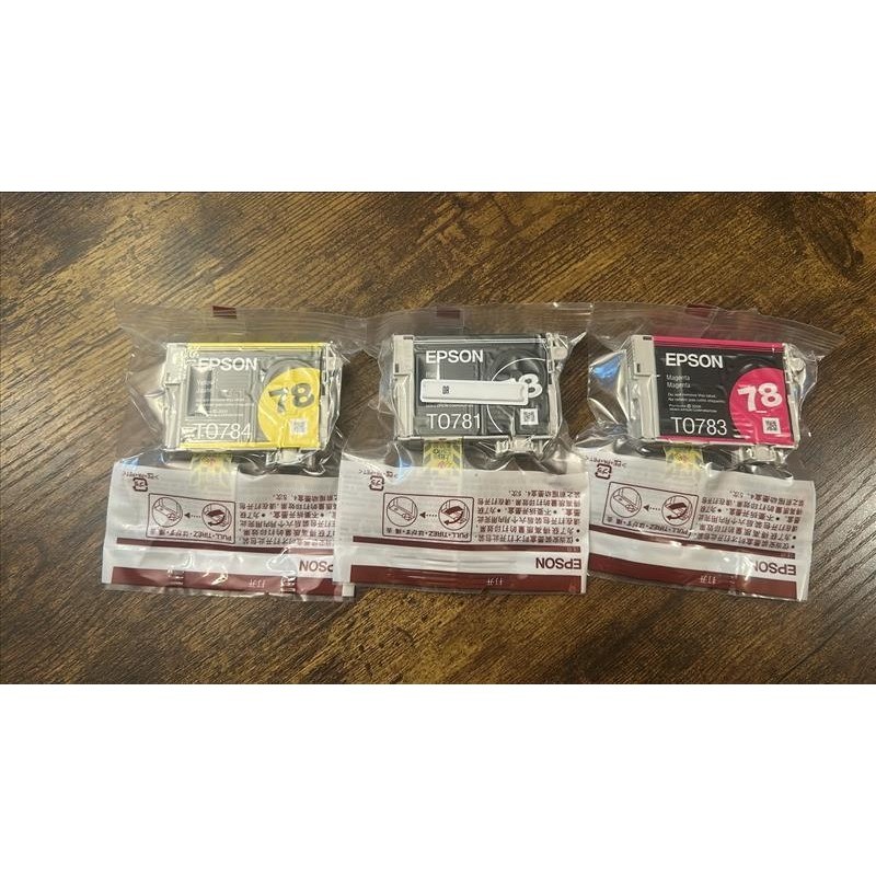 Epson 78 Ink Cartridges Set of 3 Black T0781 Magenta T0783 Yellow T0784 OEM New