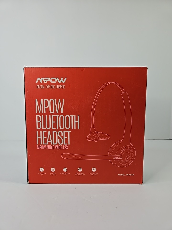 MPOW BH323A Wireless Headset Single Side Headset  Black Open Box  Bluetooth