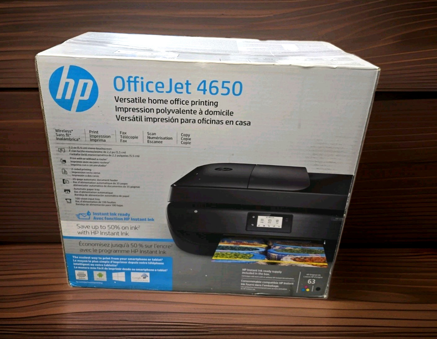 SEALED NEW - HP Officejet 4650 All In One Wireless Printer - BLACK - F1J03A