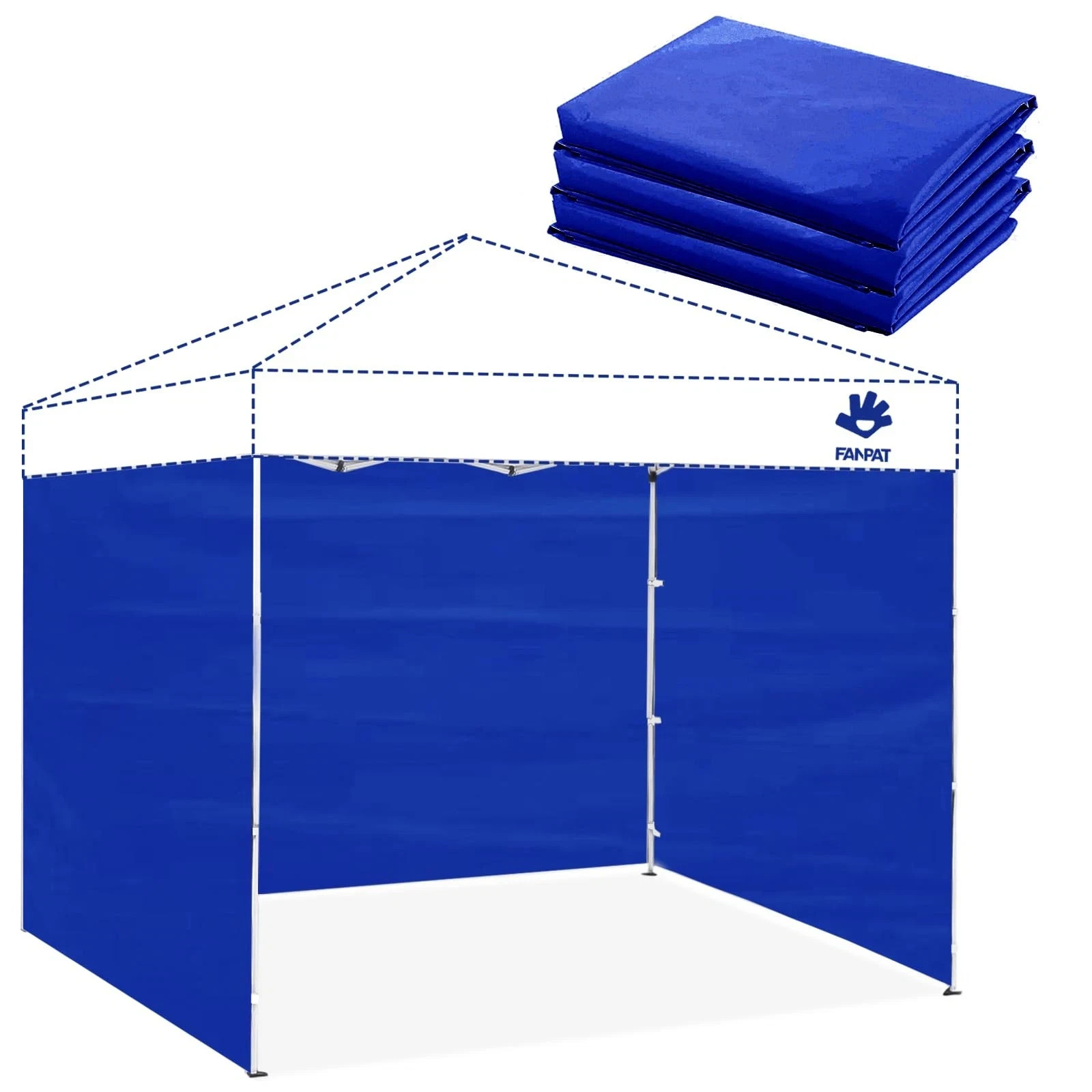 Fanpat Instant Canopy Tent Sidewalls for 10x10 Pop Up 10*10ft 3pcs, Blue 