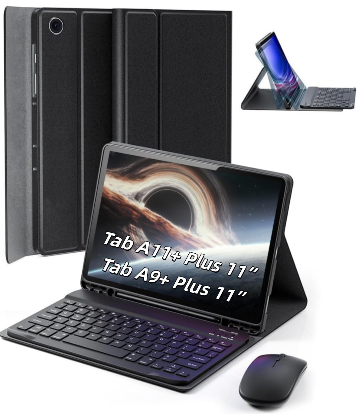 TUNKARMOR Case Keyboard for Samsung Galaxy Tab A9+ / A11+ Plus 2023/2025 11 I...