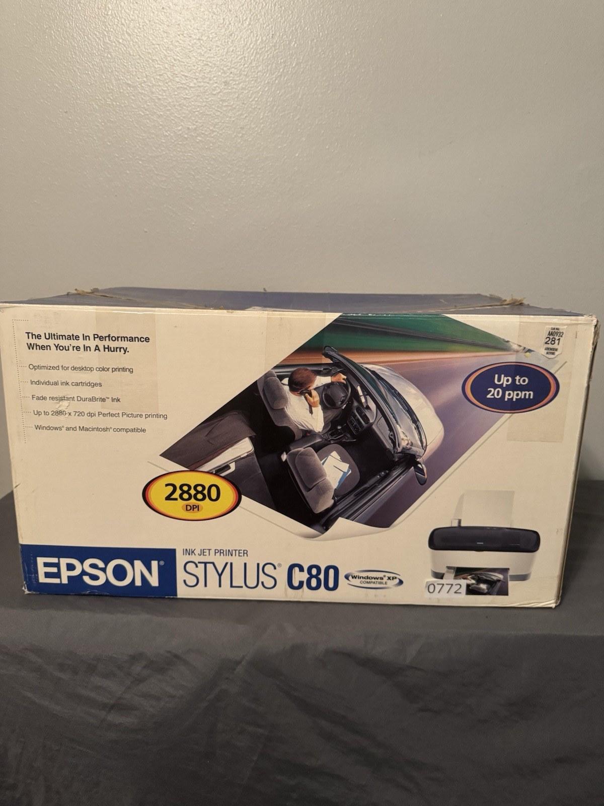 Vintage Epson Stylus C80 Inkjet Printer Open Box Unused Sealed Plastic w/ Cord