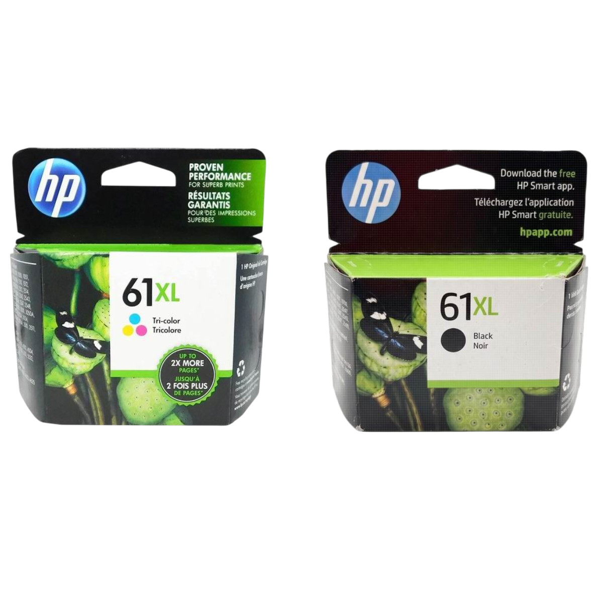 HP 61XL Black & Color High Yield Ink Cartridge - CH563WN CH562WN New Original