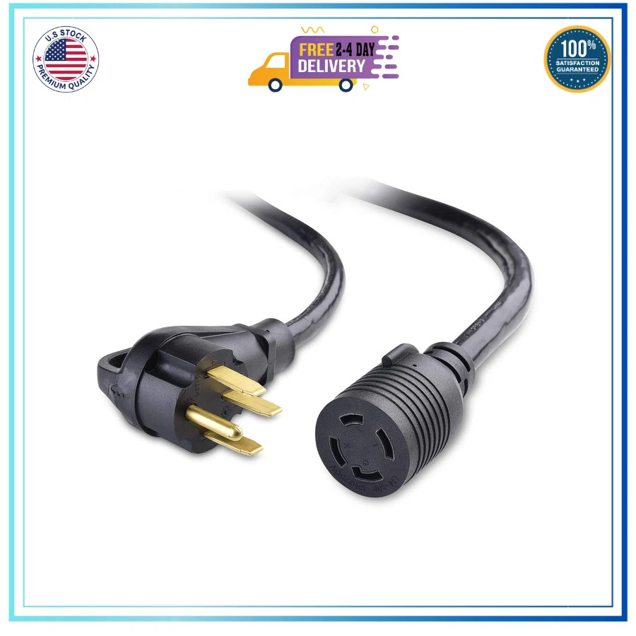 Cable Matters 30 Amp to 50 Amp RV Adapter, 1.5ft, Black