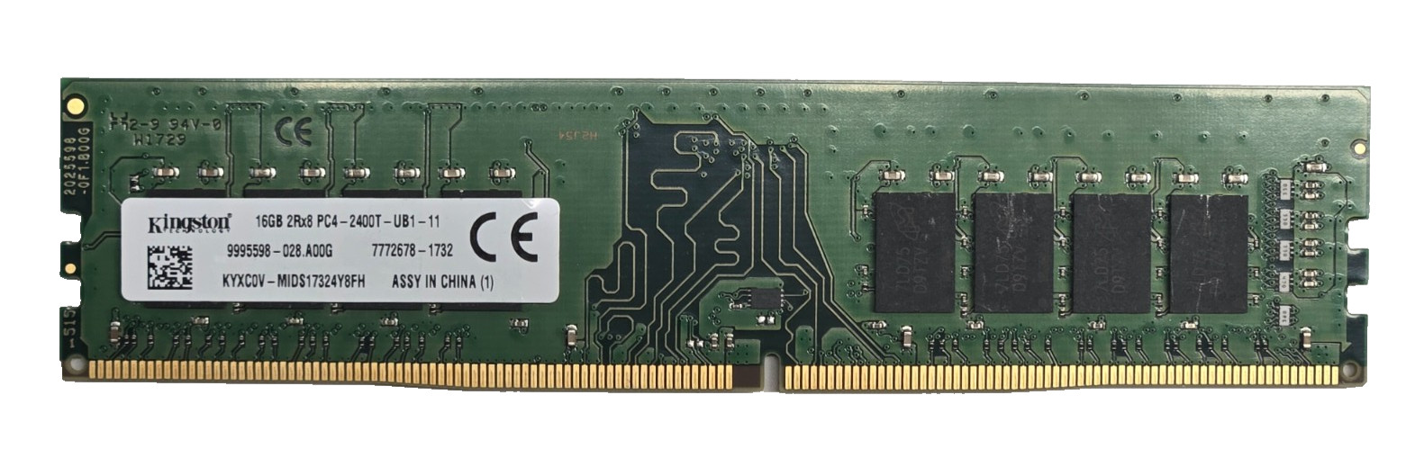 Kingston 16GB DDR4 2400MHz PC4-19200 UDIMM 288-Pin 2Rx8 Desktop Memory RAM