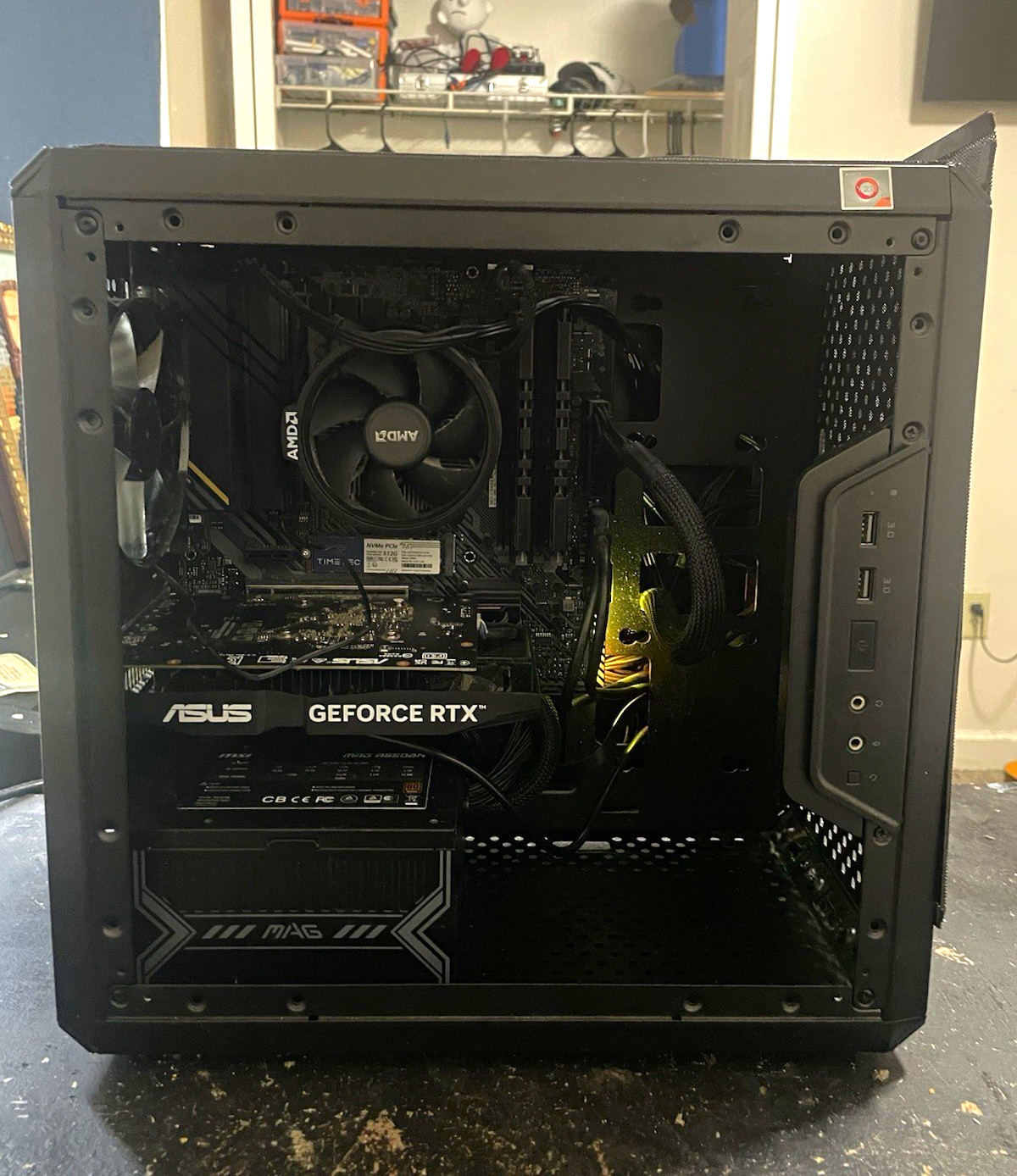 Gaming Tower PC Ryzen 5 5500 32GB RTX 3050 SSD Black