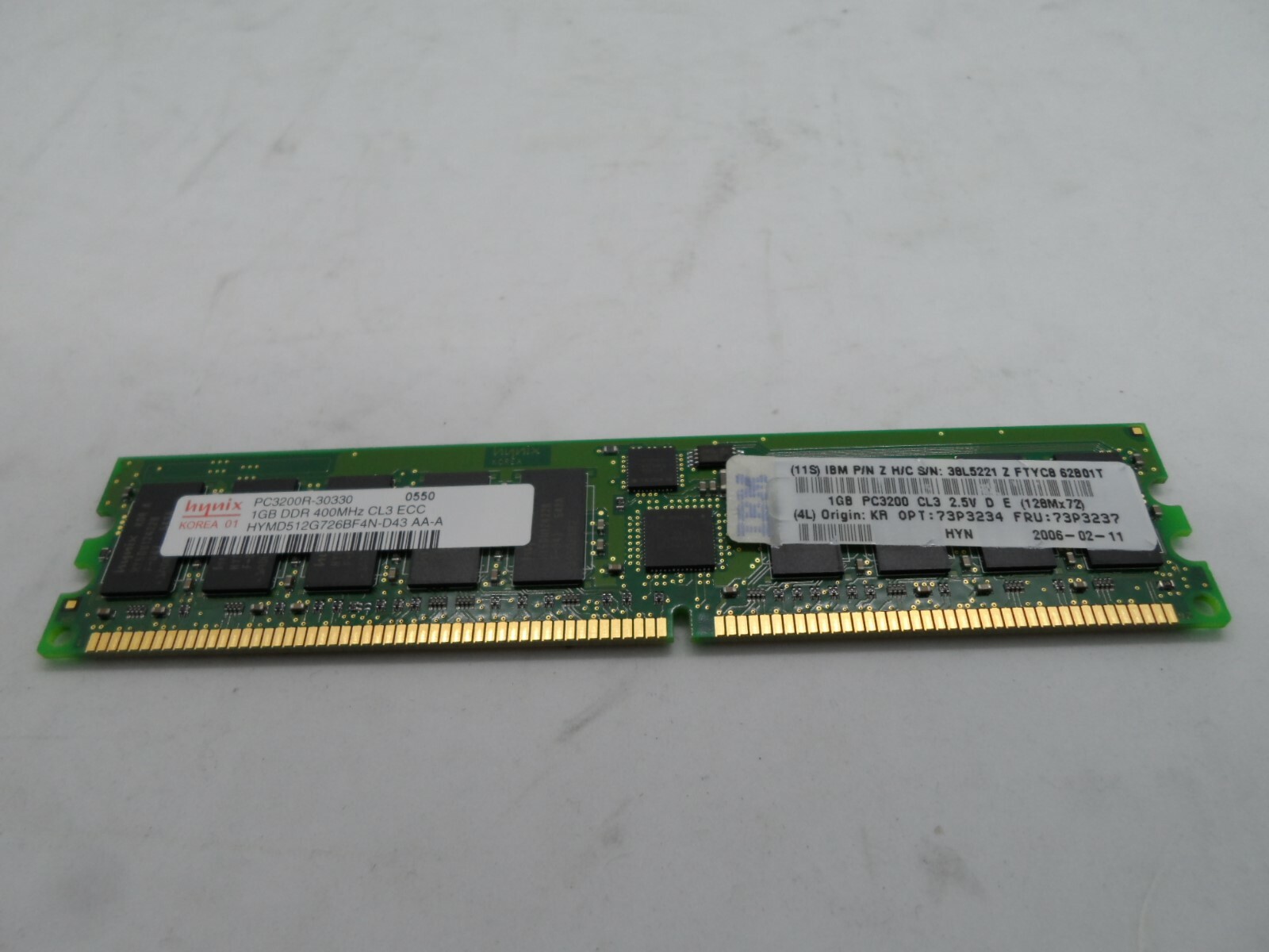 IBM PC3200 CL3 ECC 1GB DDR PC3200R-30330 38L5221 73P3237 HYMD512G726BF4ND43AA