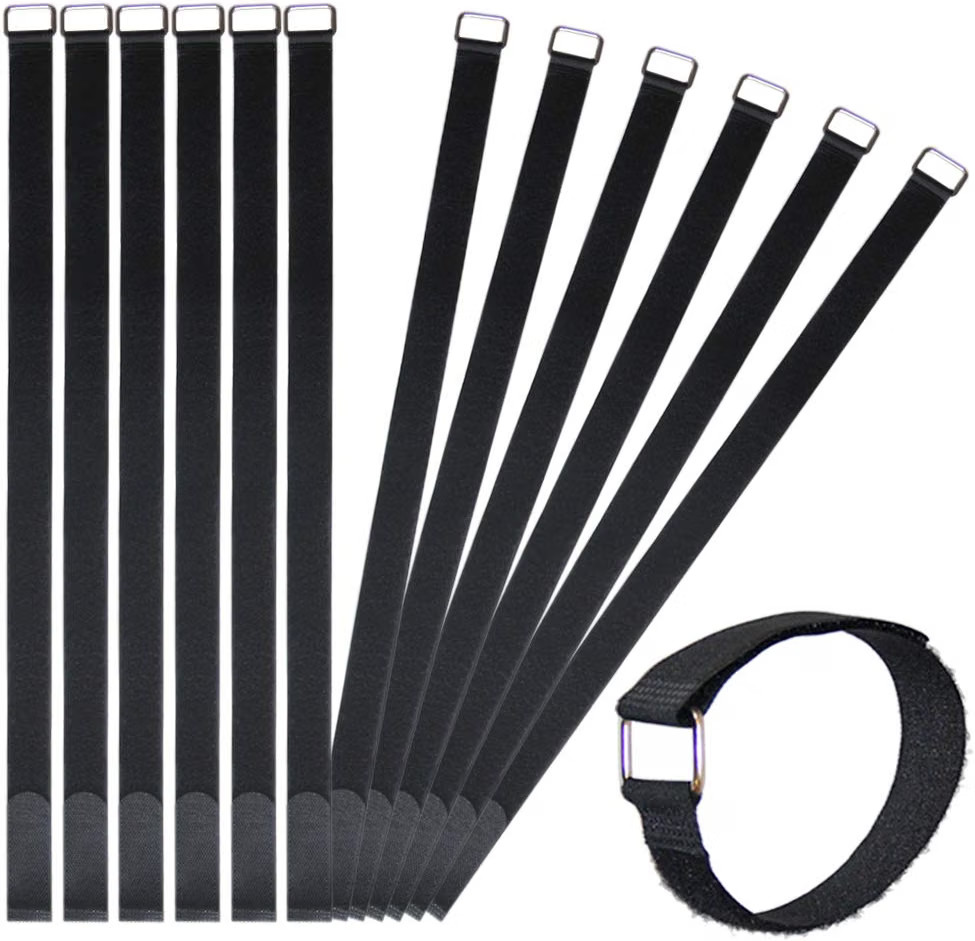 12 Pack 24 Inch Reusable Fastening Cable Straps Hook and Loop Cinch Cable Ties