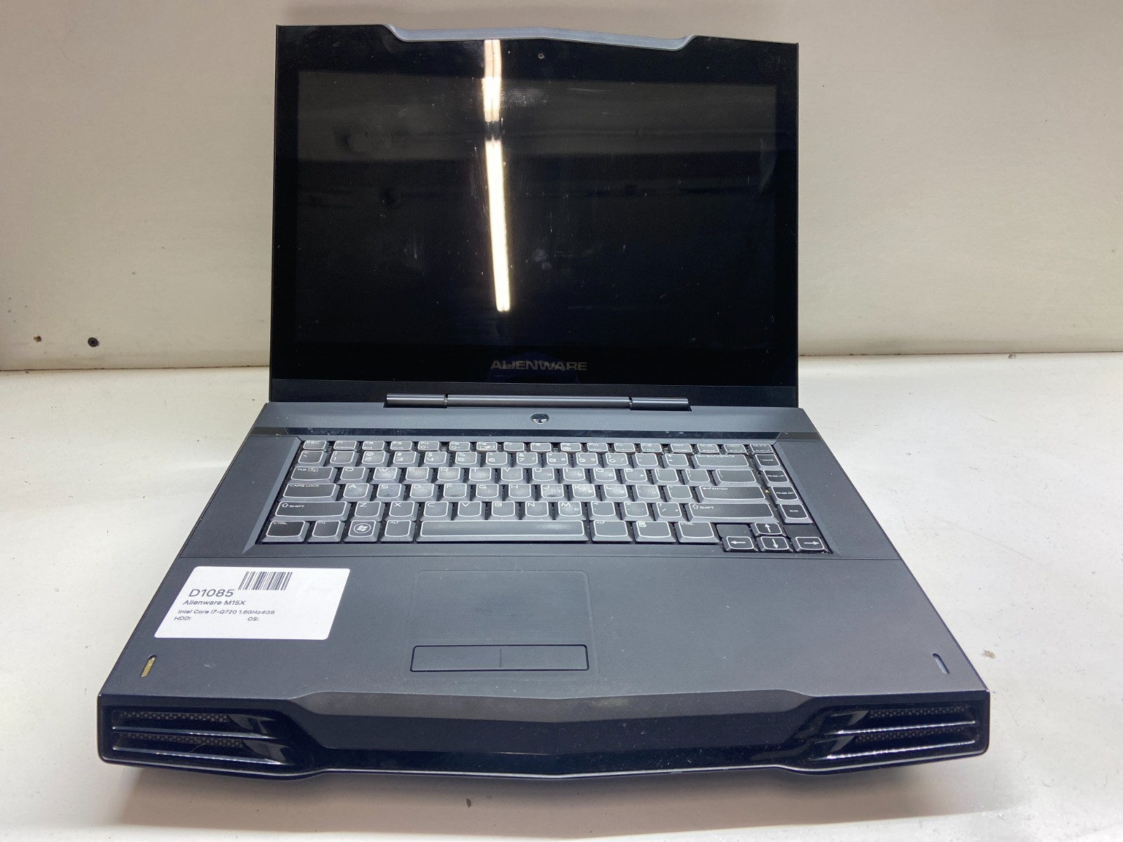 Alienware M15X Gaming Laptop Intel Core i7-Q720 1.6GHz 4GB NO HDD GTX 260M 1GB