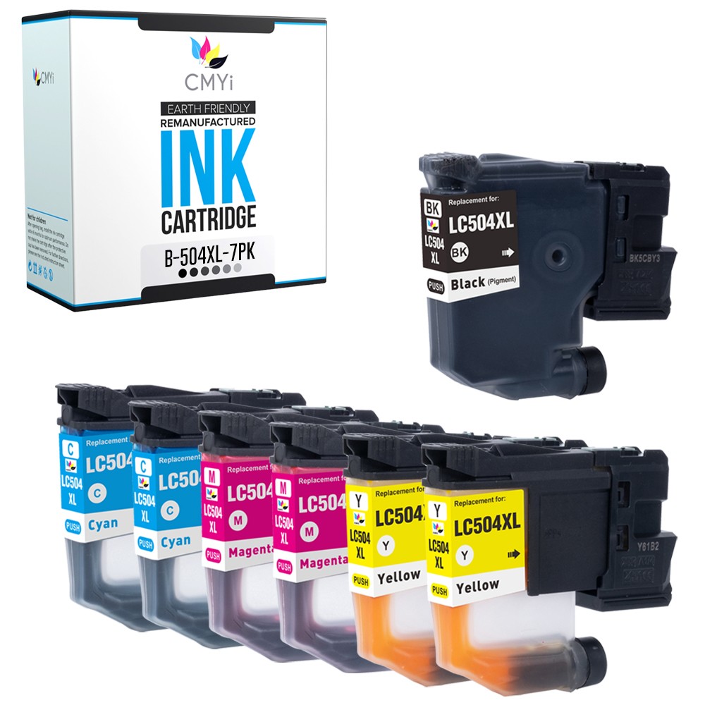 CMYi 7-PK Compatible LC504XL Ink Cartridges fit Brother INKvestment MFC-J1365DW