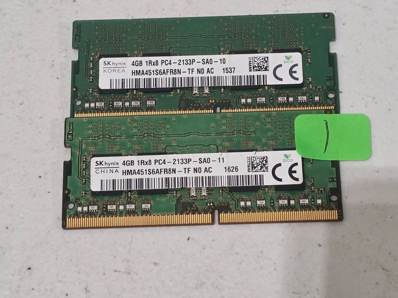 Lot of 2 SK Hynix 4GB PC4-2133P Laptop Memory  DDR4  #1