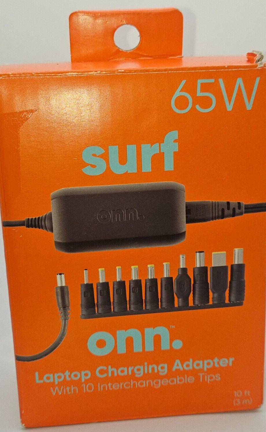Onn Universal 65W Laptop Charger with 10 Interchangeable Tips Preowned Deal(A1)