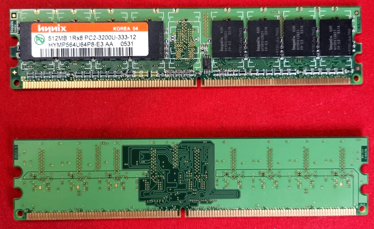 2x512MB Hynix HYMP564U64P8-E3 PC2-3200U