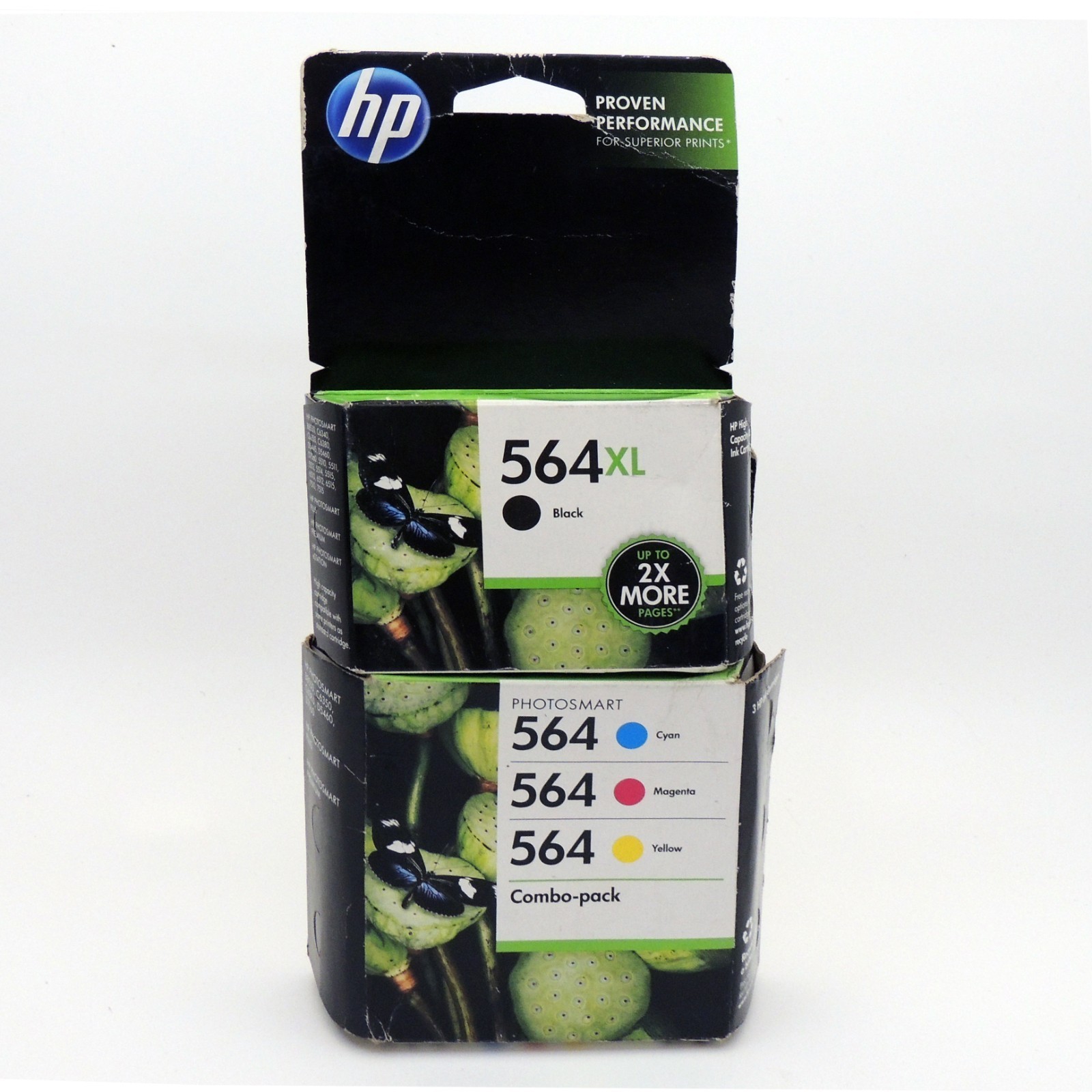 Lot Of 2 HP 564XL 564 Inkjet Printer Cartridge Cyan Magenta Yellow Black Expired