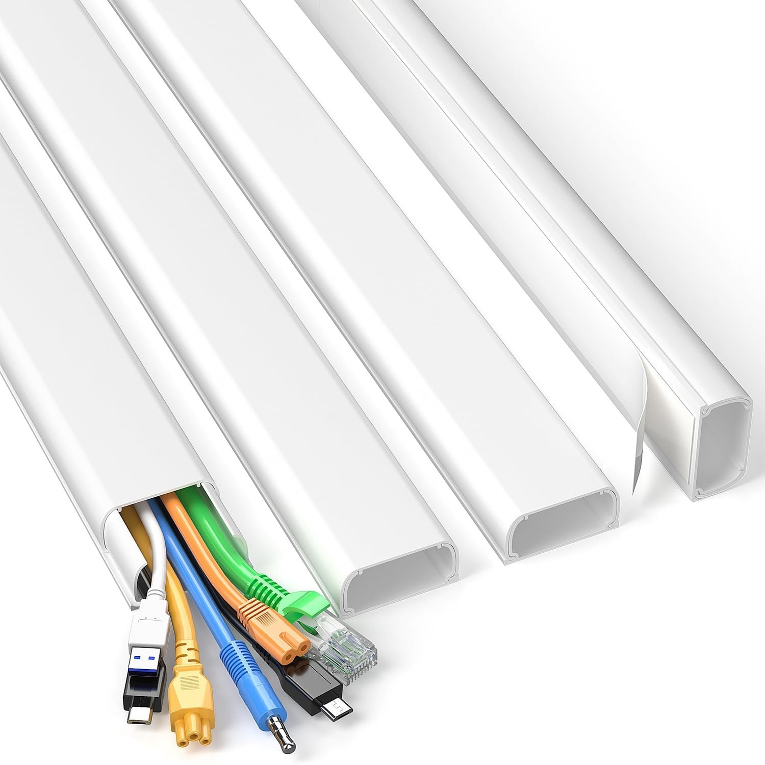 Cord Covers for 4-7 Wires, 62.8in Paintable Cable Hider, Wall-Mount TV Cord Mana