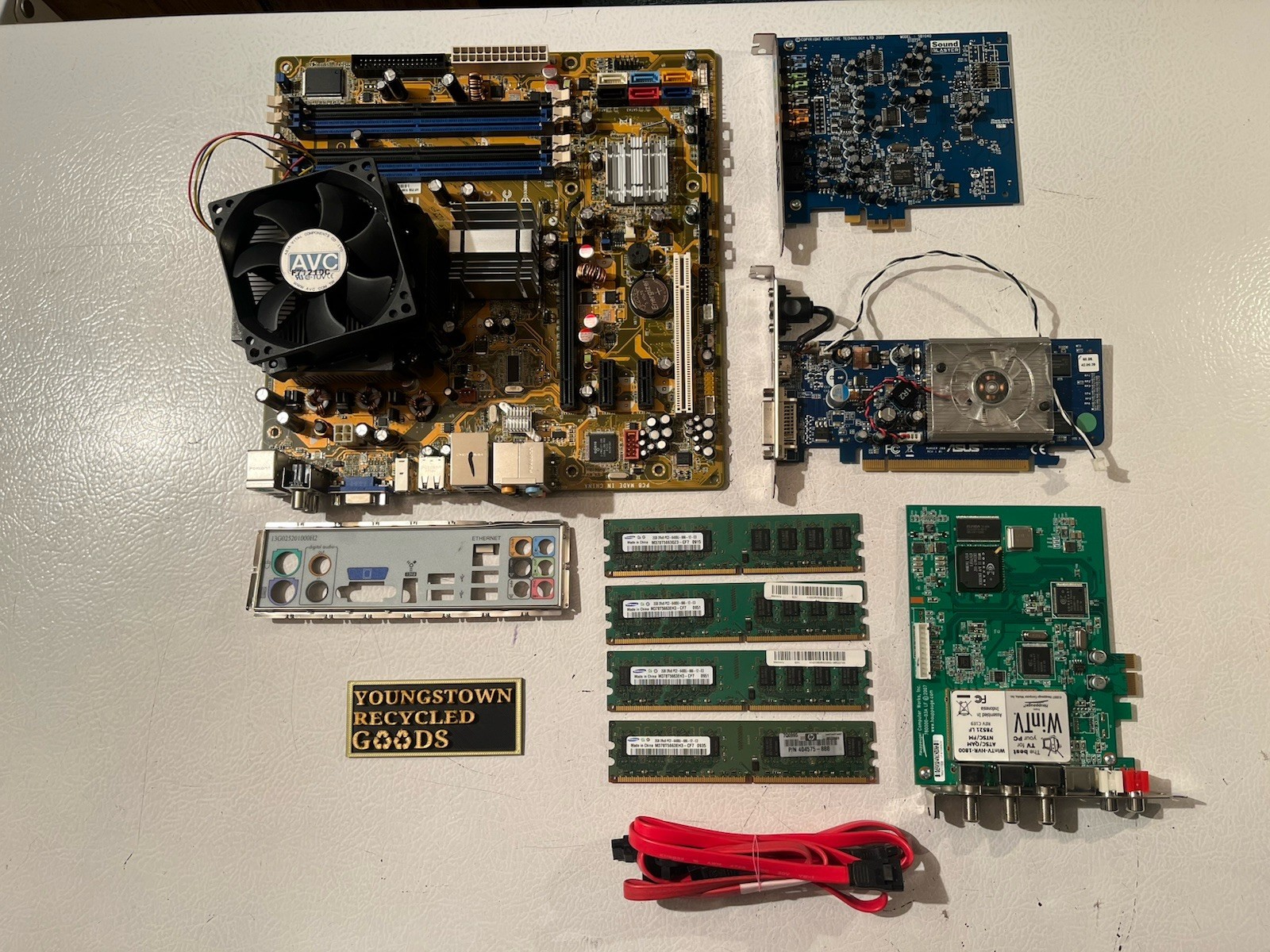 HP ASUS IPIBL-LA MOTHERBOARD COMBO INTEL C2Q Q6600 CPU 8GB RAM GF 8400GS SB1040