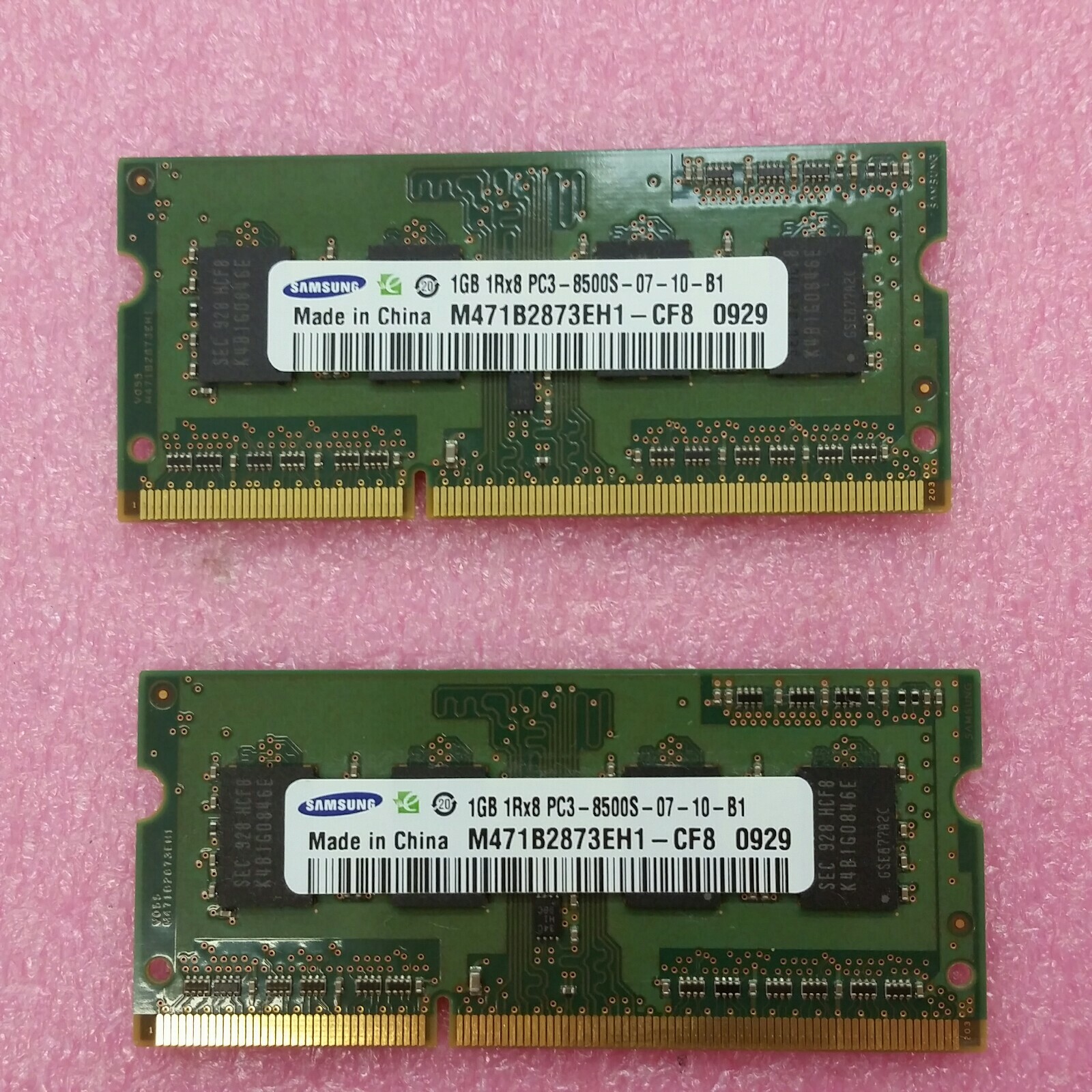 Samsung (2x)1 GB 1Rx8 PC3-8500S M471B2873EH1-CF8 Memory   SSG297