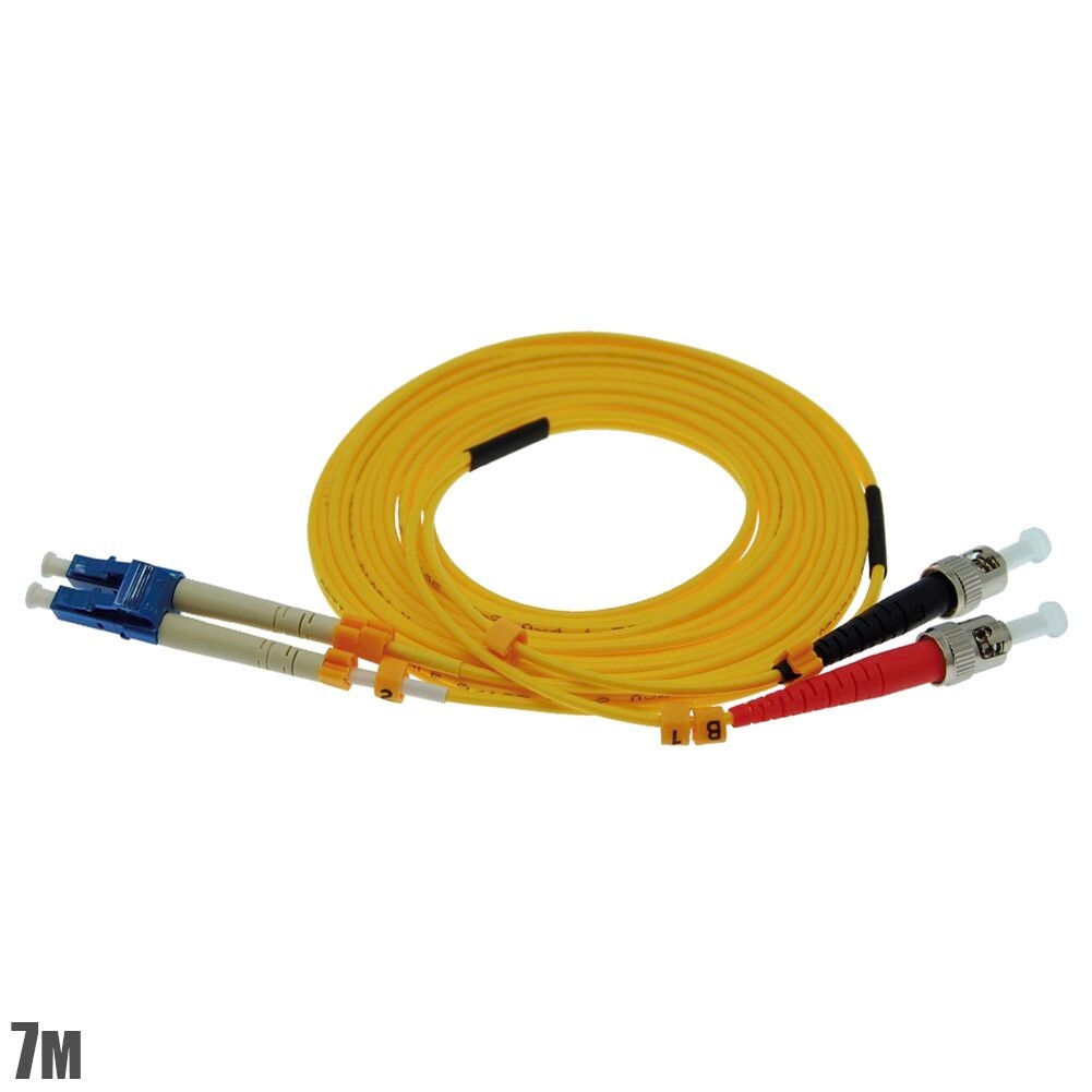 7M 23FT LC to ST Duplex 9/125 Single Mode Fiber Optic Optical Patch Cable Cord