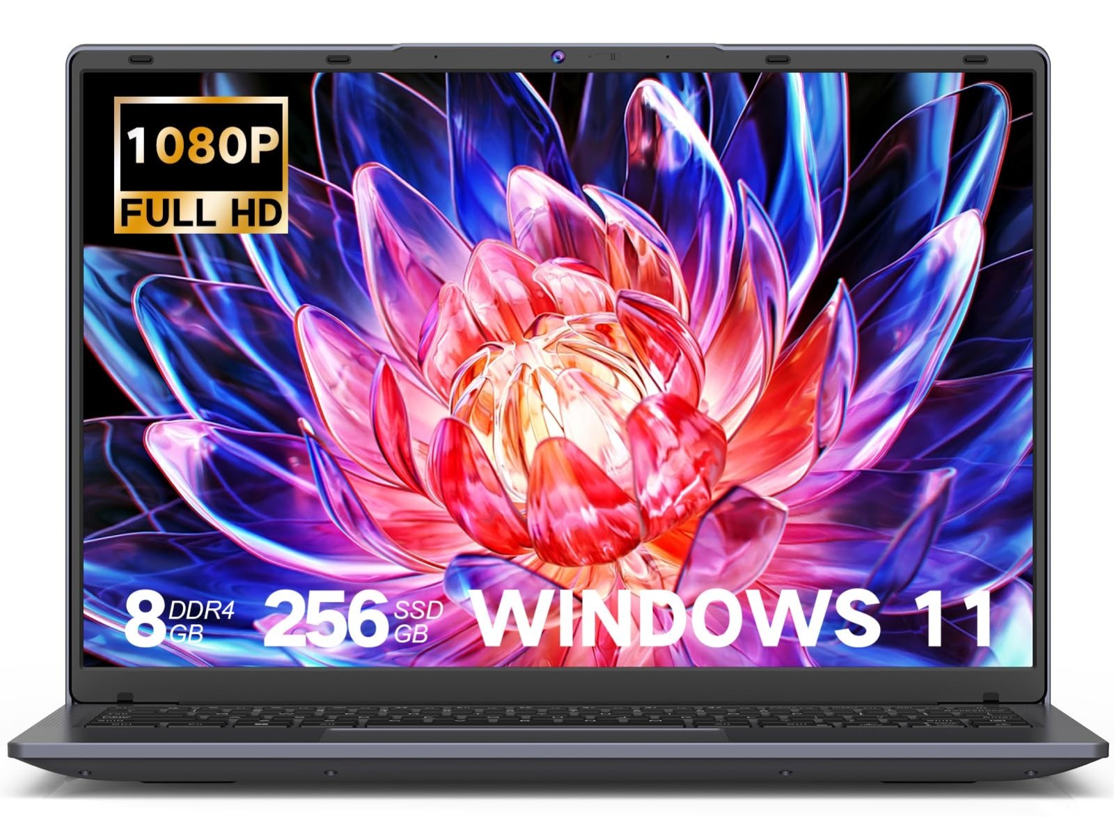 DERE 5805 14" Laptop Silver Gray HDMI Intel Celeron N5805 IPS Display 8GB+256GB