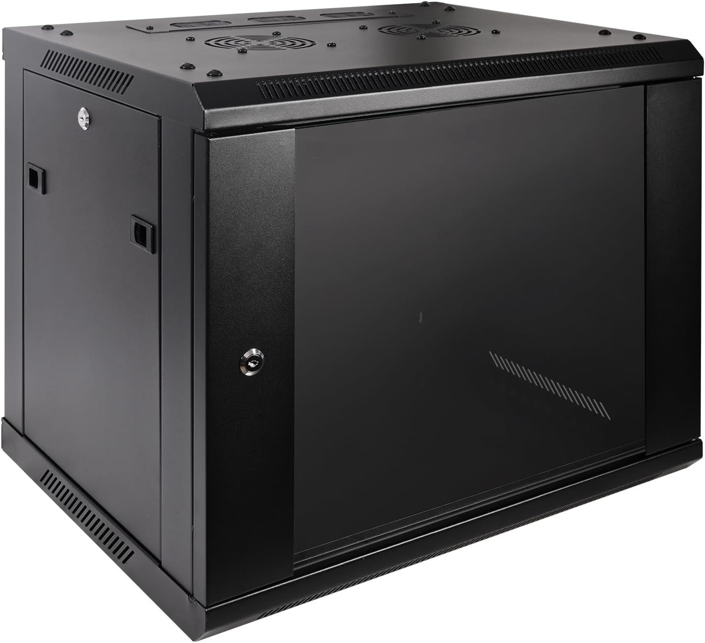 9U Professional Wall Mount Server Cabinet Network Rack Enclosure with 2X Quiet C