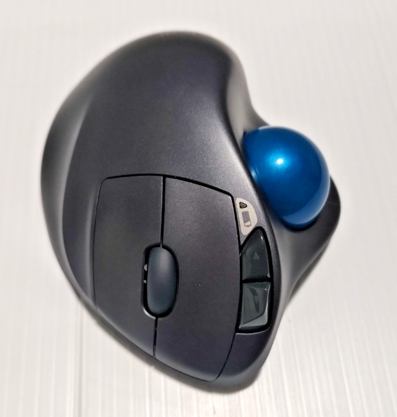 Logitech Logi M570 Wireless Trackball Mouse & Paired Receiver Blue Ball