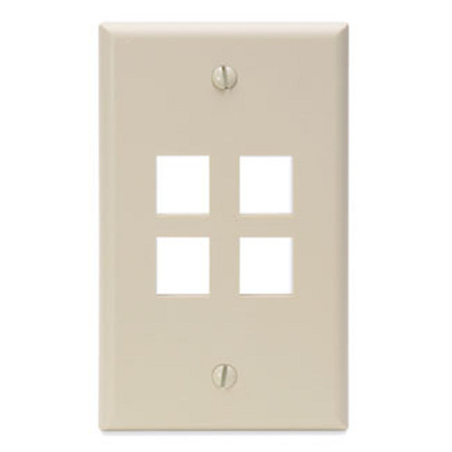 (3-PACK) Keystone Wall Plate, IVORY, 4 Port, Single Gang - Part # 41080-4IP, NIB