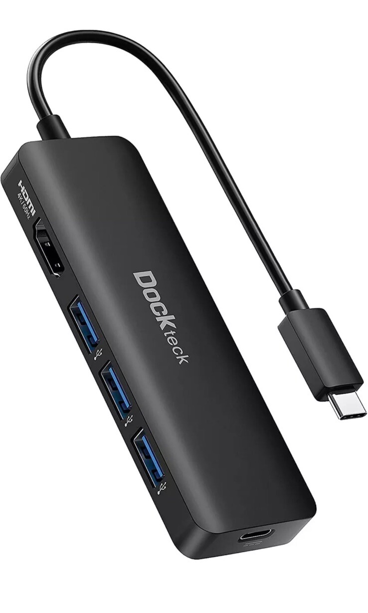 Dockteck USB-C Hub 5-in-1 Adapter 4K 60Hz HDMI 100W PD 3 USB 3.0 for Mac/iPad