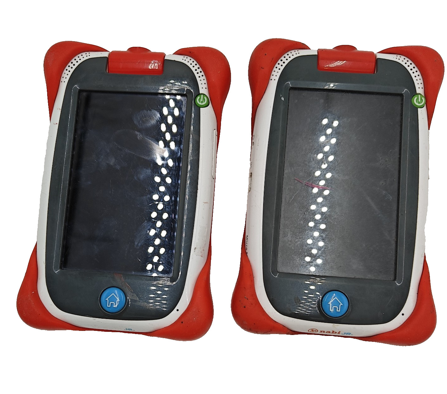 Lot of 2 Nabi Jr 5-inch Kids Wi-Fi Learning Tablet w/ Red Bumpers NV5A UNTESTED