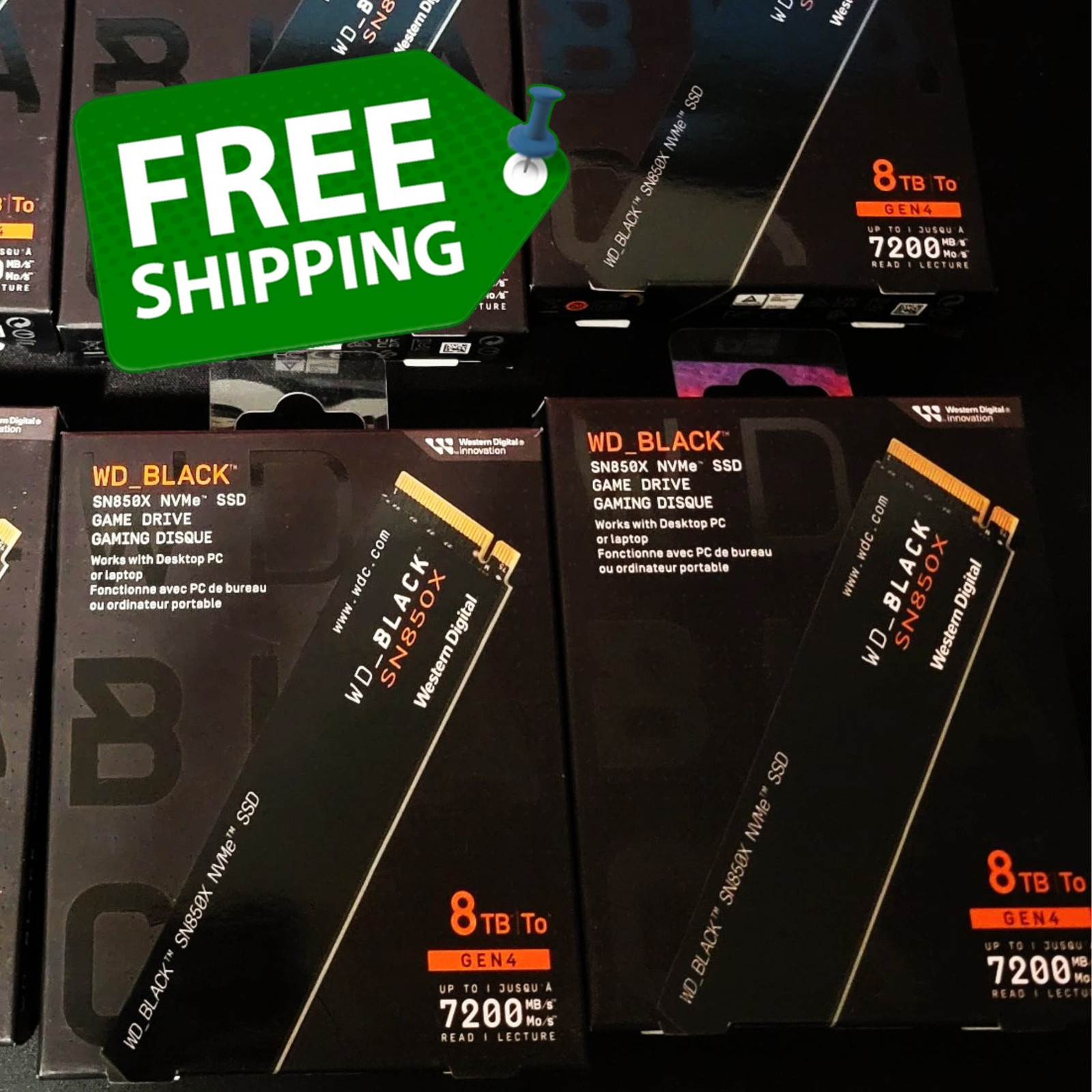 WD 8TB SN850X NVMe Internal Gaming SSD Solid State Drive PCIe M.2 PS5 PC Laptop