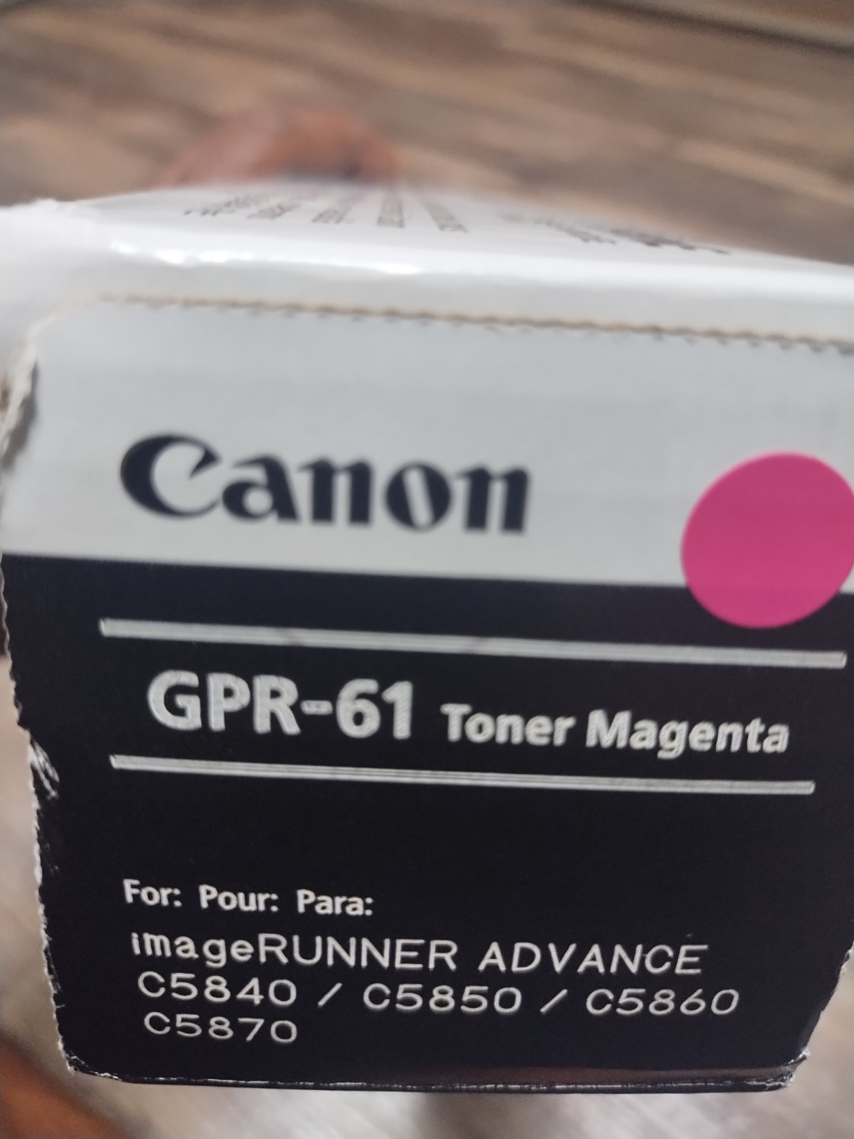 NEW GENUINE - CANON GPR-61 MAGENTA TONER CARTRIDGE - 3765C003 Opened Box Only