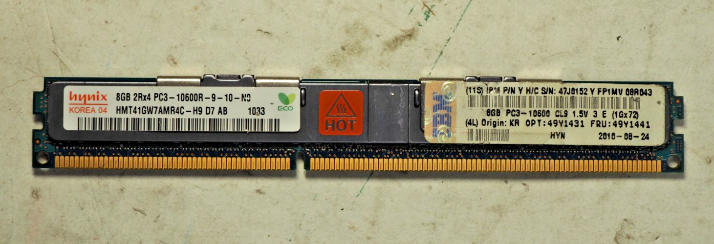 HYNIX HMT41GW7AMR4C-H9 8GB 2Rx4 PC3-10600R REG ECC Server Memory RAM Low Profile
