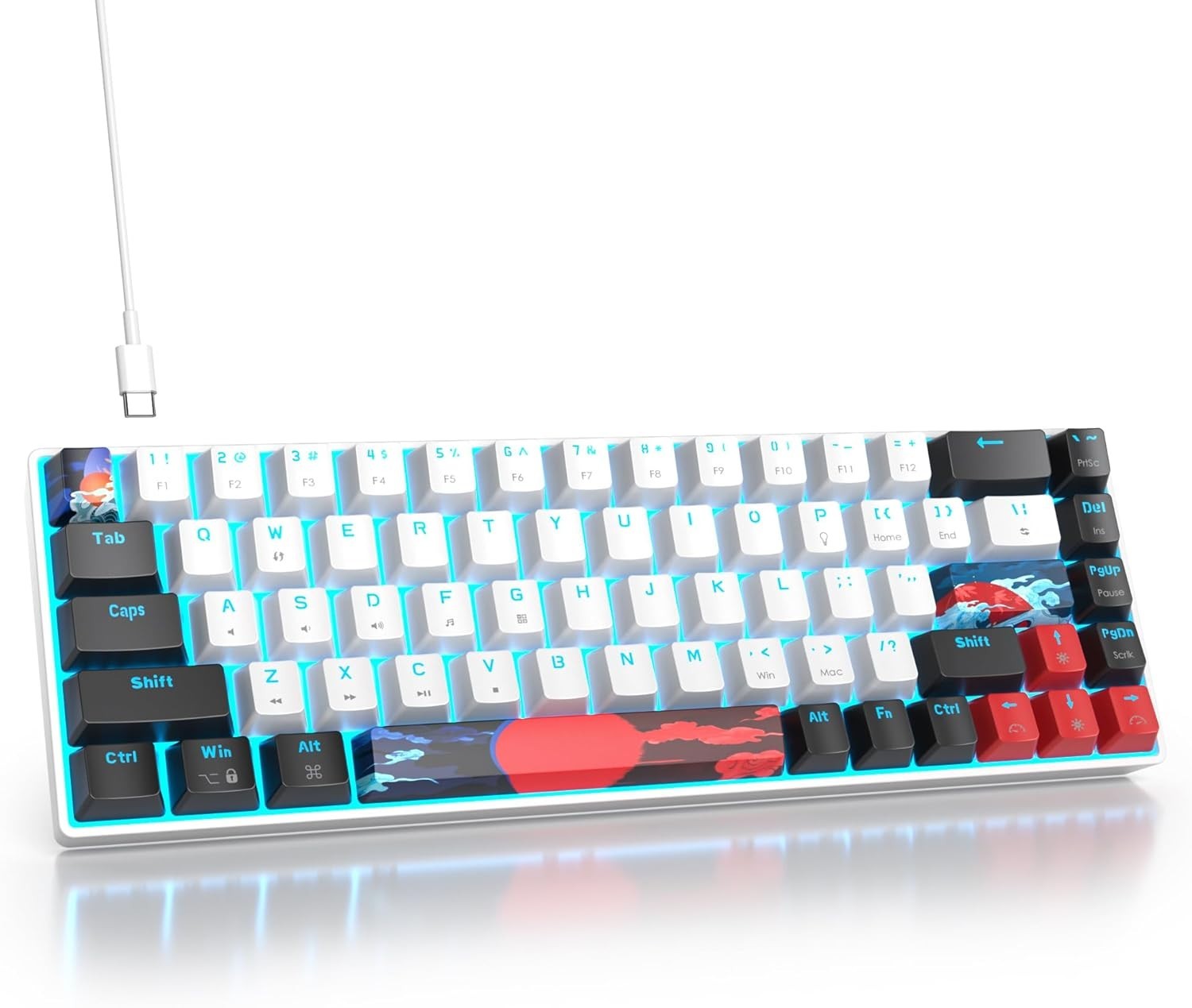 Teclado Mecanico 60 Percent Keyboard Mechanical with Backlit Keycaps Mac/Windows