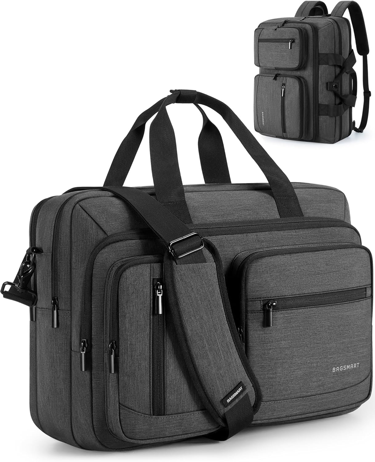 Professional 3-in-1 Water-Repellent Laptop Bag for Men, 17.3 Inch, Black