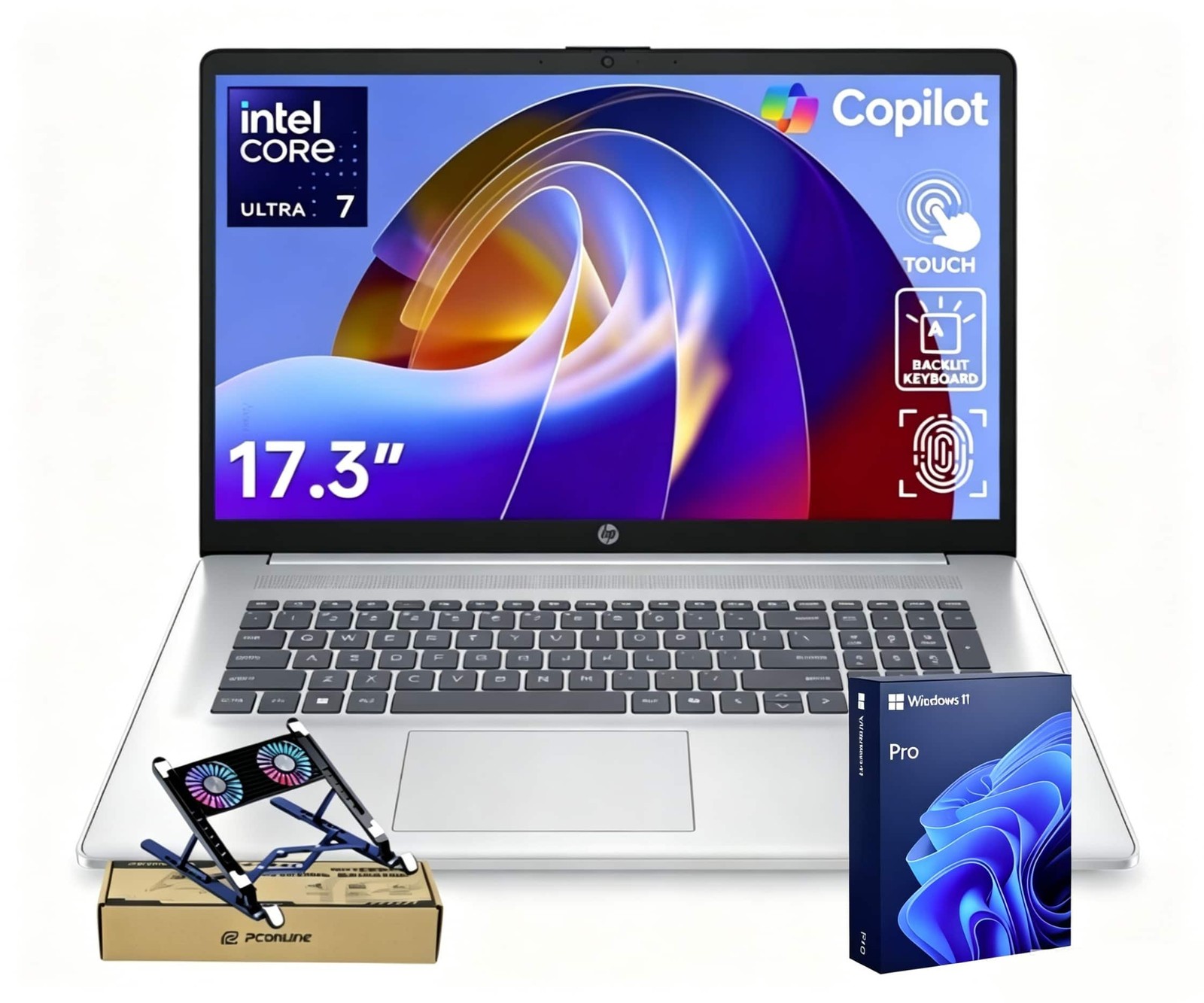HP - Upgraded - 17.3 in HD+ Touch - Intel Core Ultra 7 255U - 32GBRAM 1TB SSD